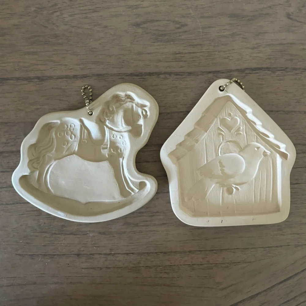 Brown Bag cookie art rocking horse and bird house